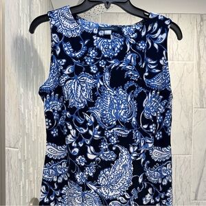 Tommy Hilfiger Blue and White Floral Paisley Women’s Dress